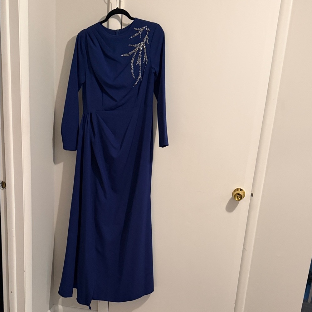 modest blue dress